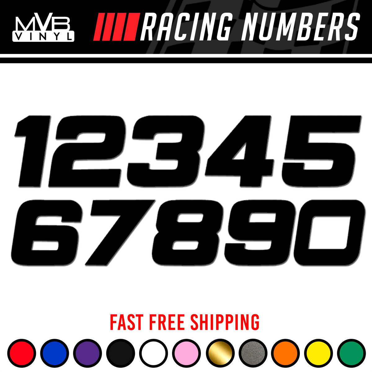 Racing Numbers Vinyl Decal Sticker Dirt Bike Plate BMX Track Numbers ...