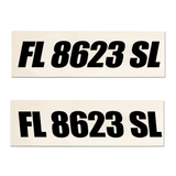Boat Registration Hull Numbers Vinyl Decal Sticker Set | Racing Tracker Style 772