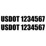 USDOT Number Vinyl Decal Sticker Set – 2" Custom Truck & Fleet Vehicle Lettering – Made in USA - 849