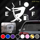 Low Gas Guy Funny Vinyl Decal Car Truck Sticker | Stickman Fuel Door Gauge JDM 709