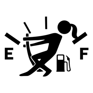 Low Gas Girl Funny Vinyl Decal Car Truck Sticker | Stickman Fuel Door Gauge JDM 801