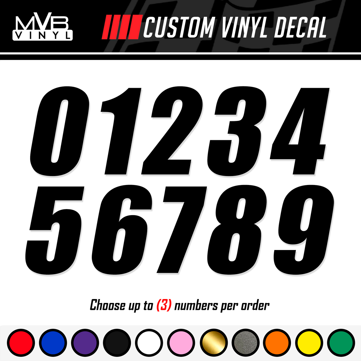 Racing Numbers Vinyl Decal Sticker Dirt Bike Plate BMX Track Numbers ...