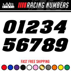 Racing Numbers Vinyl Decal Sticker | Dirt Bike Plate Number BMX Competition [Style 200]