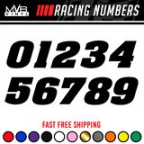 Racing Numbers Vinyl Decal Sticker | Dirt Bike Plate Number BMX Competition [Style 200]