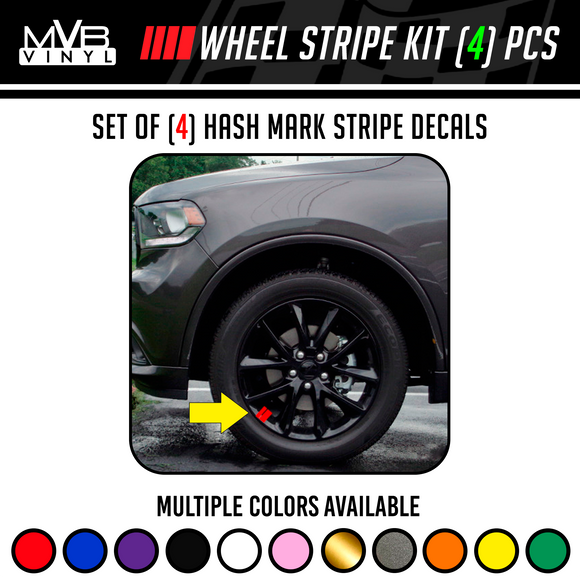 Wheel Stripe Kit Hash Marks Vinyl Decal Set | Universal Fit Racing JDM Muscle