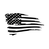 Distressed Tattered American Flag Vinyl Decal Sticker | Ripped Torn USA 824 - Larger/X-Large