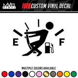 Low Gas Guy Funny Vinyl Decal Car Truck Sticker | Stickman Fuel Door Gauge JDM 709