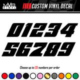 Racing Numbers Vinyl Decal Sticker | Dirt Bike Plate Number BMX Competition [Style 502]