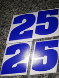 Racing Numbers Vinyl Decal Sticker | Dirt Bike Plate Number BMX Competition [Style 200]